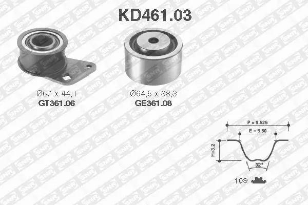 Handler.Part Timing belt set SNR KD46103 1