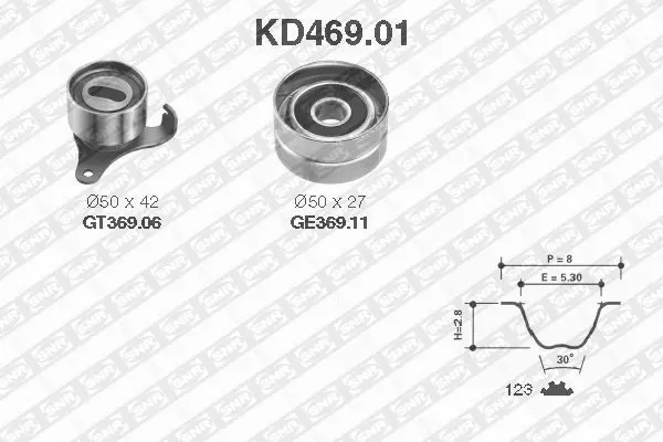 Handler.Part Timing belt set SNR KD46901 1