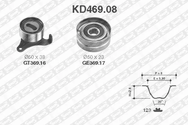 Handler.Part Timing belt set SNR KD46908 1