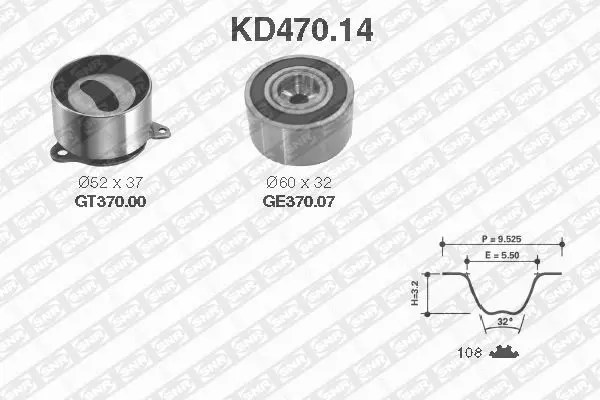 Handler.Part Timing belt set SNR KD47014 1