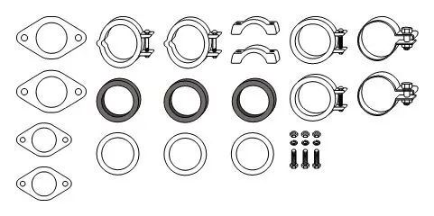 Handler.Part Mounting kit, exhaust system HJS 82111048 1