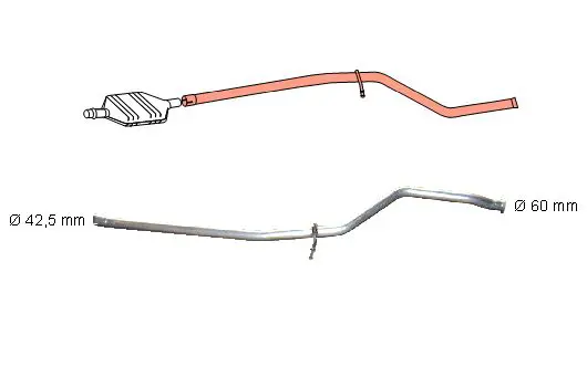 Handler.Part Repair pipe, catalytic converter HJS 91220088 1