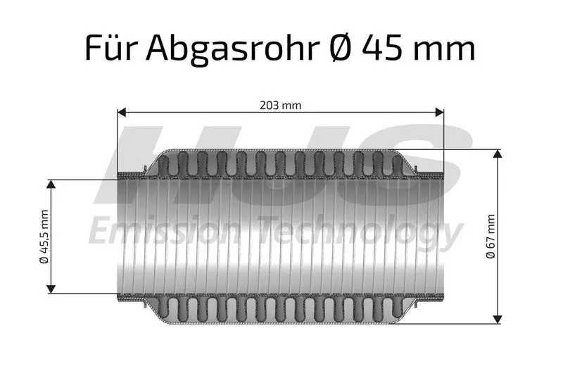 Handler.Part Flex hose, exhaust system HJS 83008511 2