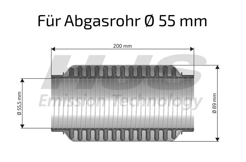 Handler.Part Flex hose, exhaust system HJS 83008519 2