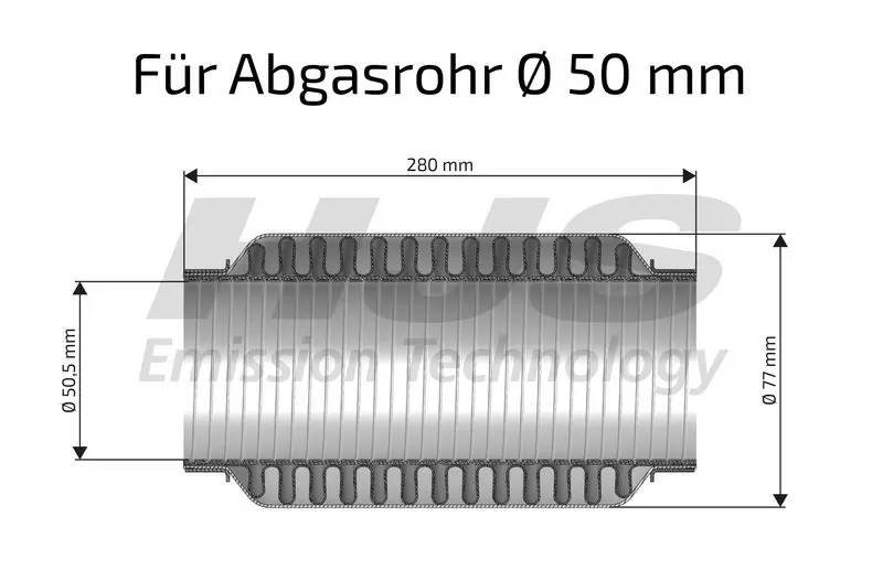 Handler.Part Flex hose, exhaust system HJS 83008558 2