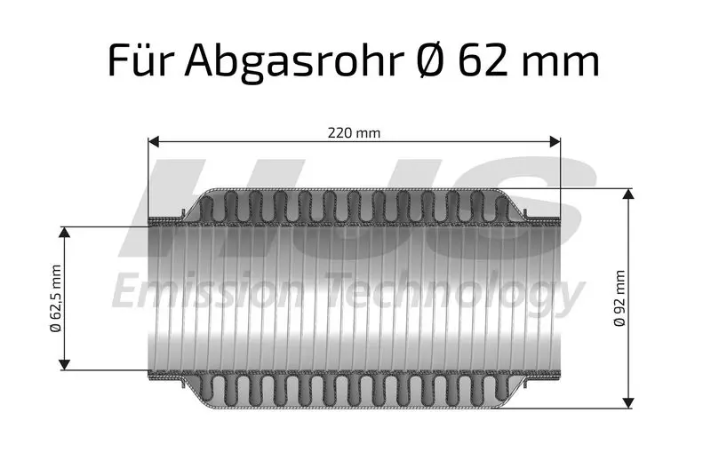 Handler.Part Flex hose, exhaust system HJS 83008577 2