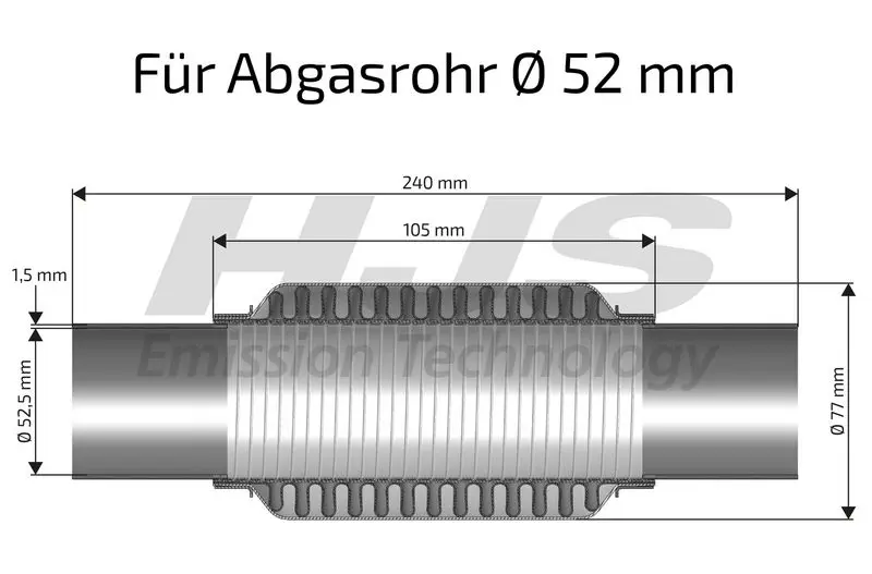 Handler.Part Flex hose, exhaust system HJS 83008549 2