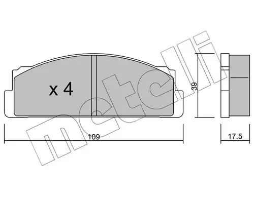 Handler.Part Brake pad set, disc brake METELLI 2200010 1