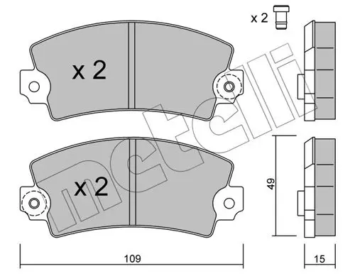 Handler.Part Brake pad set, disc brake METELLI 2200050 1