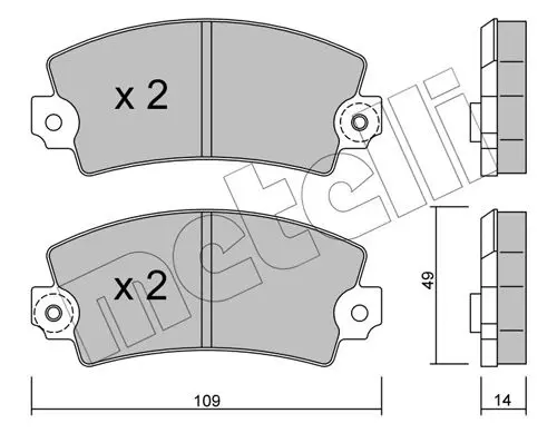 Handler.Part Brake pad set, disc brake METELLI 2200070 1