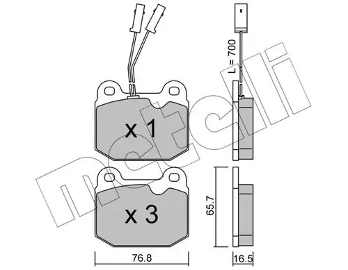 Handler.Part Brake pad set, disc brake METELLI 2200130 1