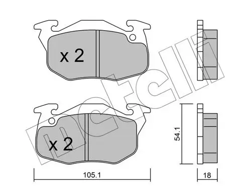 Handler.Part Brake pad set, disc brake METELLI 2200375 1