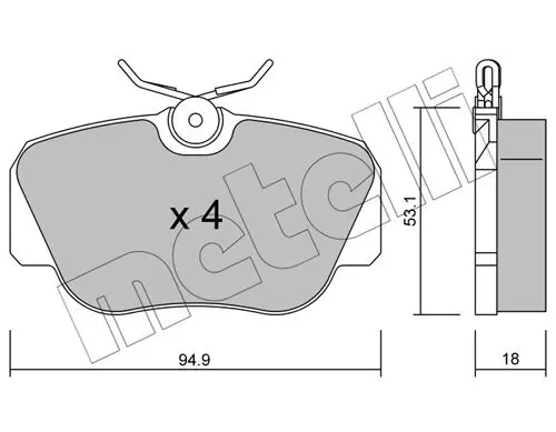 Handler.Part Brake pad set, disc brake METELLI 2200410 1