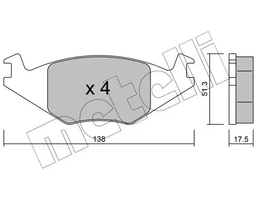 Handler.Part Brake pad set, disc brake METELLI 2200470 1