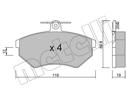 Handler.Part Brake pad set, disc brake METELLI 2200502 1