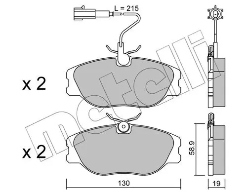 Handler.Part Brake pad set, disc brake METELLI 2200721 1