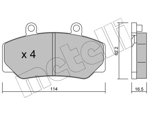 Handler.Part Brake pad set, disc brake METELLI 2200750 1