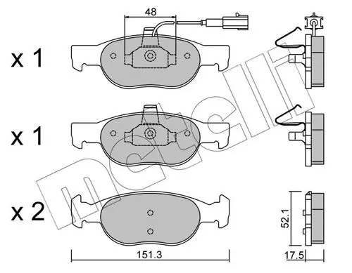 Handler.Part Brake pad set, disc brake METELLI 2200790 1