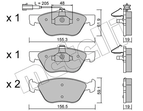 Handler.Part Brake pad set, disc brake METELLI 2200832 1