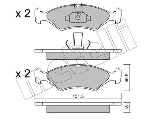 Handler.Part Brake pad set, disc brake METELLI 2200930 1