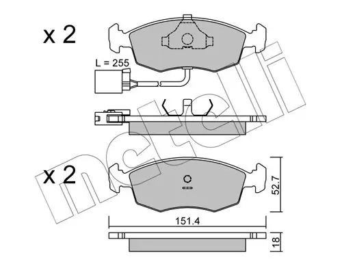 Handler.Part Brake pad set, disc brake METELLI 2200941 1