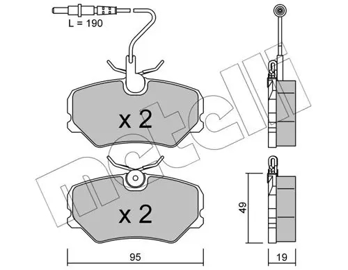 Handler.Part Brake pad set, disc brake METELLI 2200990 1