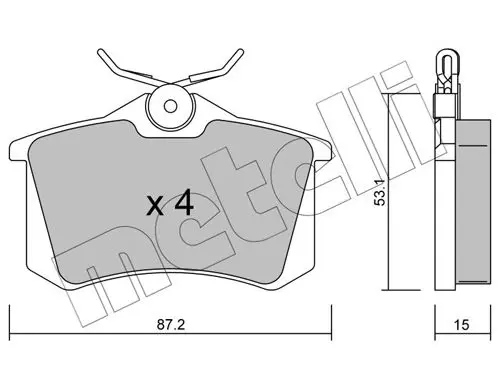 Handler.Part Brake pad set, disc brake METELLI 2201000 1