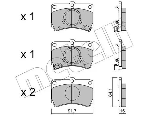 Handler.Part Brake pad set, disc brake METELLI 2201030 1