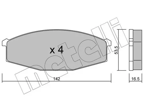 Handler.Part Brake pad set, disc brake METELLI 2201100 1