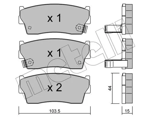 Handler.Part Brake pad set, disc brake METELLI 2201160 1