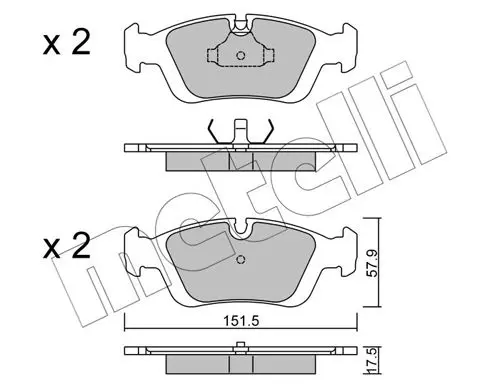 Handler.Part Brake pad set, disc brake METELLI 2201240 1