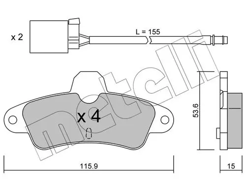 Handler.Part Brake pad set, disc brake METELLI 2201430K 1