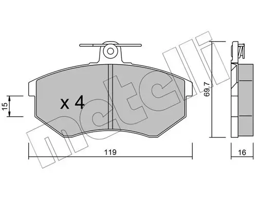 Handler.Part Brake pad set, disc brake METELLI 2201482 1