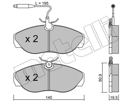 Handler.Part Brake pad set, disc brake METELLI 2201540 1