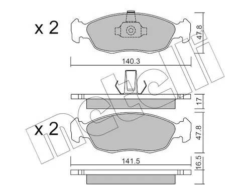 Handler.Part Brake pad set, disc brake METELLI 2201561 1