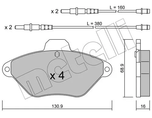 Handler.Part Brake pad set, disc brake METELLI 2201570 1