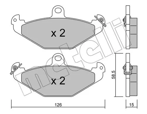 Handler.Part Brake pad set, disc brake METELLI 2201650 1