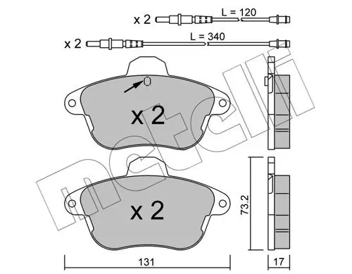 Handler.Part Brake pad set, disc brake METELLI 2201841 1