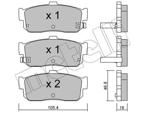 Handler.Part Brake pad set, disc brake METELLI 2201931 1