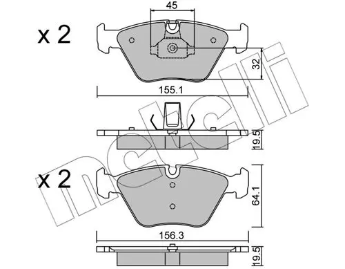 Handler.Part Brake pad set, disc brake METELLI 2202073 1