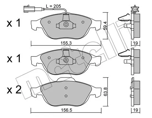 Handler.Part Brake pad set, disc brake METELLI 2202201 1