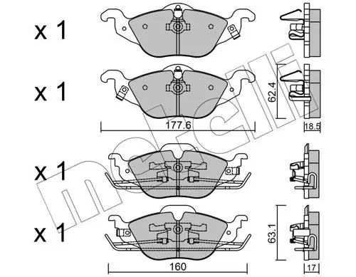 Handler.Part Brake pad set, disc brake METELLI 2202570 1