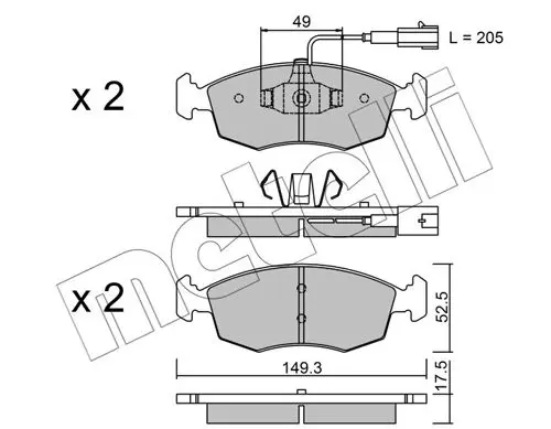 Handler.Part Brake pad set, disc brake METELLI 2202744 1