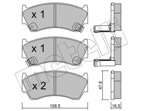 Handler.Part Brake pad set, disc brake METELLI 2202770 1