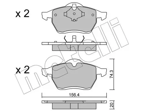 Handler.Part Brake pad set, disc brake METELLI 2202790 1