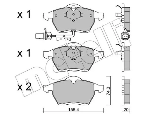 Handler.Part Brake pad set, disc brake METELLI 2202791 1