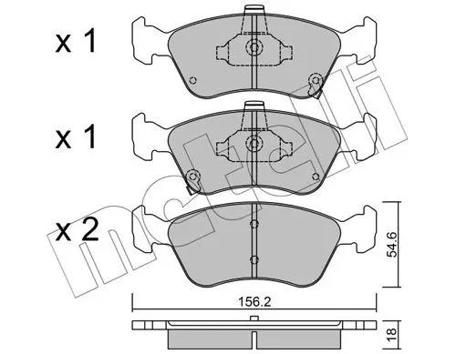 Handler.Part Brake pad set, disc brake METELLI 2202870 1