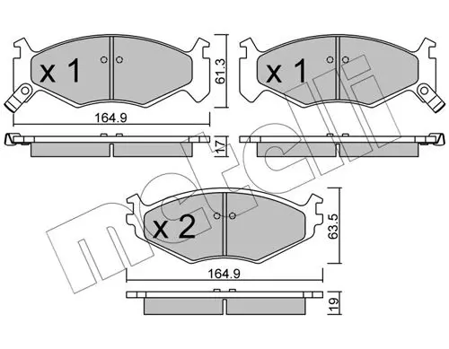 Handler.Part Brake pad set, disc brake METELLI 2202890 1