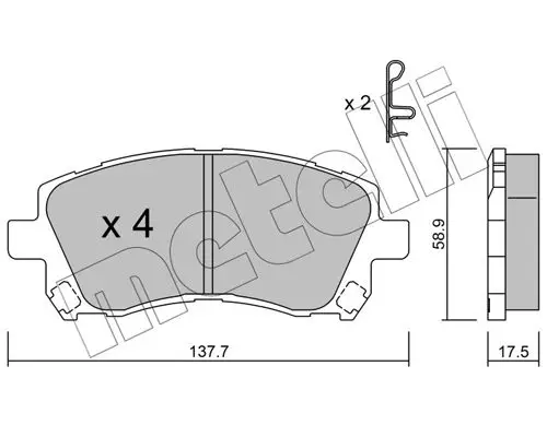 Handler.Part Brake pad set, disc brake METELLI 2202960 1