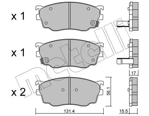 Handler.Part Brake pad set, disc brake METELLI 2203010 1